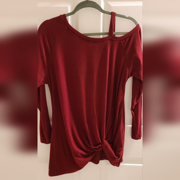 Dark Red Long Sleeve Top Women Size Large - Picture 2 of 5